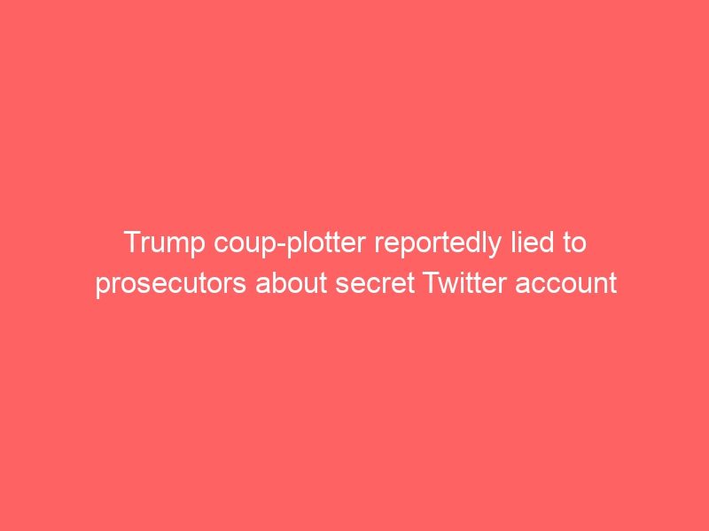 Trump coup-plotter reportedly lied to prosecutors about secret Twitter account
