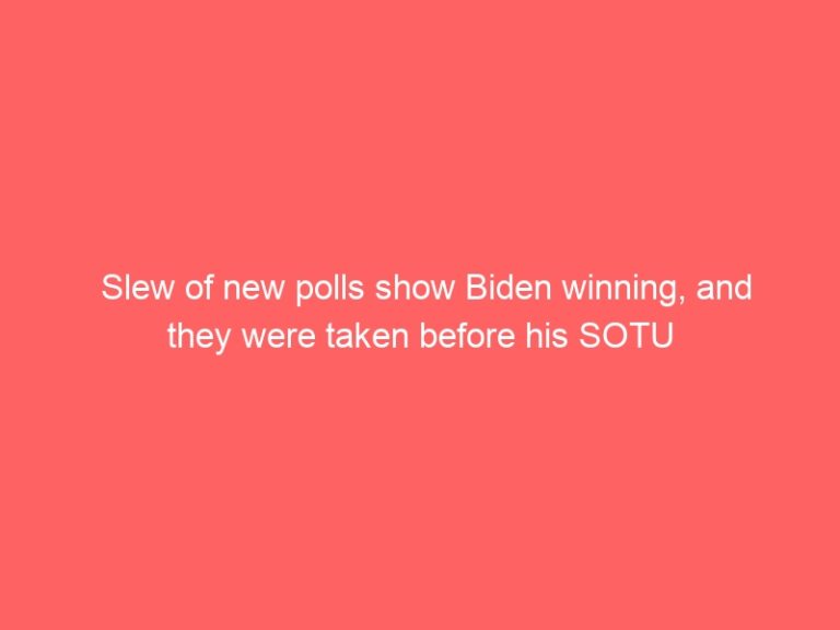 Slew of new polls show Biden winning, and they were taken before his SOTU