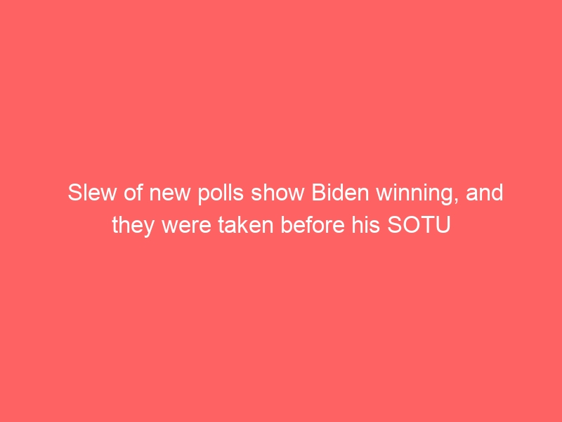 Slew of new polls show Biden winning, and they were taken before his SOTU